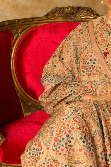 3 Piece - Unstitched Fully Embroided Dhanak Suit With Heavy Embroided Dhanak Shawl BR-870